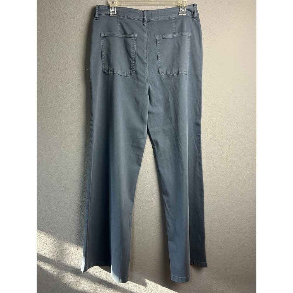 KUT from the Kloth Meg High Rise Wide Leg Pants Dusty Blue Size 8 Trendy Casual - Picture 3 of 16